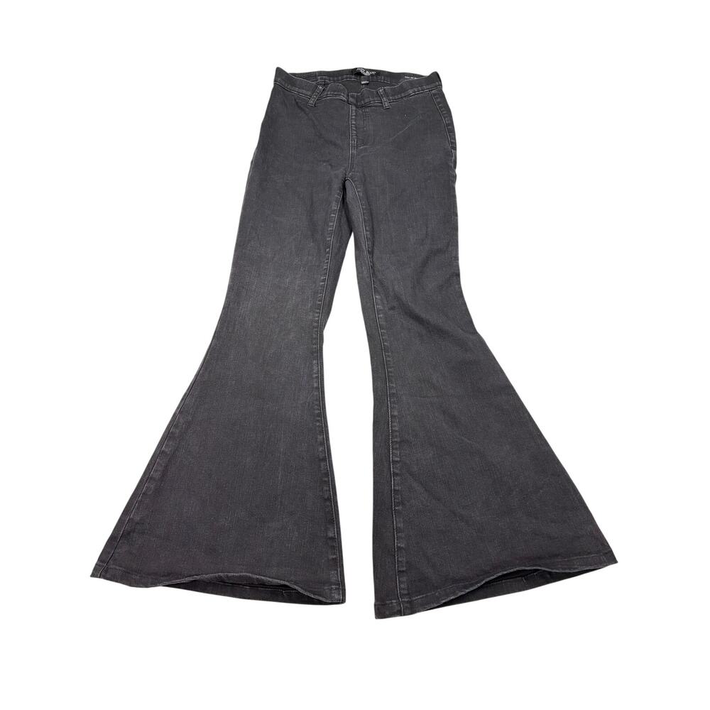 Judy Blue black pull on super flare jeans, elastic waist. Size 5, 27. stretchy